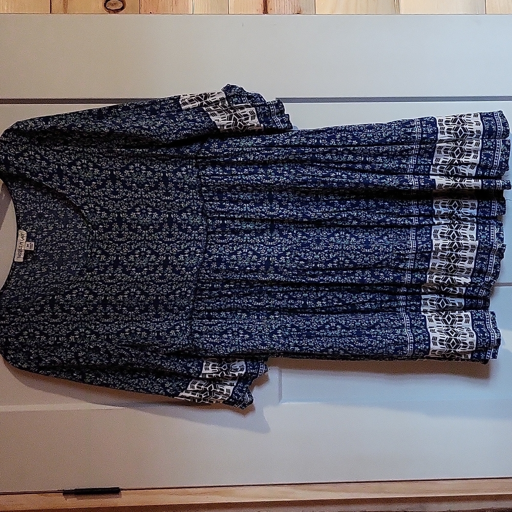 Navy Floral Babydoll Dress